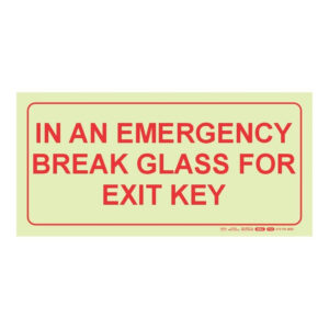 Parrot Photoluminescent 190mm In An Emergency Break Glass For Exit Key Safety Sign F43 SNP19F43