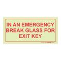Parrot Photoluminescent 190mm In An Emergency Break Glass For Exit Key Safety Sign F43 SNP19F43