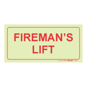 Parrot Photoluminescent 190mm Firemans Lift Safety Sign-F47 SNP19F47