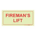 Parrot Photoluminescent 190mm Firemans Lift Safety Sign-F47 SNP19F47