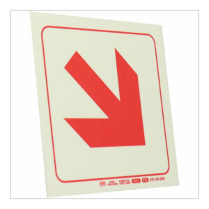 Parrot 190mm Photoluminescent F51 Diagonal Arrow Down And Right Safety Sign SNP19F51