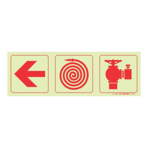 Parrot Photoluminescent 190mm Arrow Left Fire Hose Reel Fire Hydrant Safety Sign-F8 SNP19F8