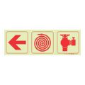 Parrot Photoluminescent 190mm Arrow Left Fire Hose Reel Fire Hydrant Safety Sign-F8 SNP19F8