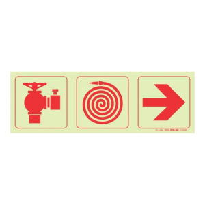 Parrot Photoluminescent 190mm Fire Hydrant Fire Hose Reel Arrow Right Safety Sign-F9 SNP19F9