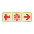 Parrot Photoluminescent 190mm Fire Hydrant Fire Hose Reel Arrow Right Safety Sign-F9 SNP19F9