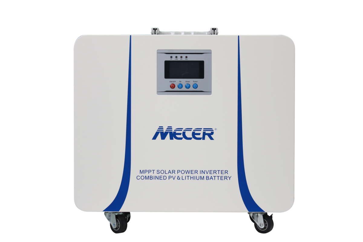 Mecer 1kVA 1kW Lithium Battery Inverter Trolley with 50Ah Lithium-ion Battery and 820W MPPT Controller SOL-I-BB-M1L