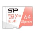 Silicon Power Superior 64GB MicroSDXC UHS-I Class 10 Memory Card SP064GBSTXDV3V20SP