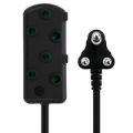 Switched Basics 3m Light Duty SBS Extension Cable 2 x 16A Socket - Black SWD-70007-3-BK