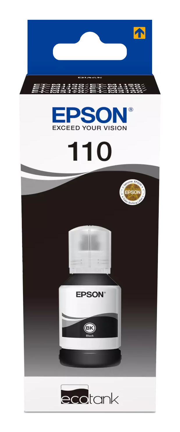 Epson 110 Ink Bottles Black XL120ml EcoTank M3170 / M3140 / M2170 / M1180 / M1170 / M1140 / M1120 / M1100 / M3180 6000 pages