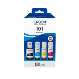 Epson 101 Ink Bottles Multipack 260ml (total) 1 x Black 1 x Cyan 1 x Magenta 1 x Yellow L4150 / L4156 / L4160 / L4260 / L6160 / L6170 / L6176 / L6190 / L6270 / L6290 / L14150 7500 pages