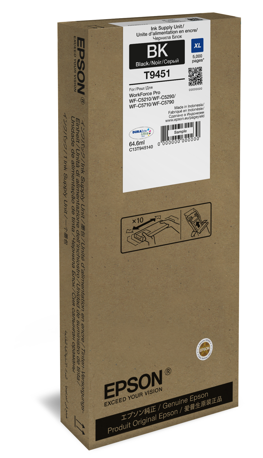 Epson Ink Bags Black 64.6ml XL WF-C5290DW / C5210DW / WF-C5790DWF 5000 pages - Image 2