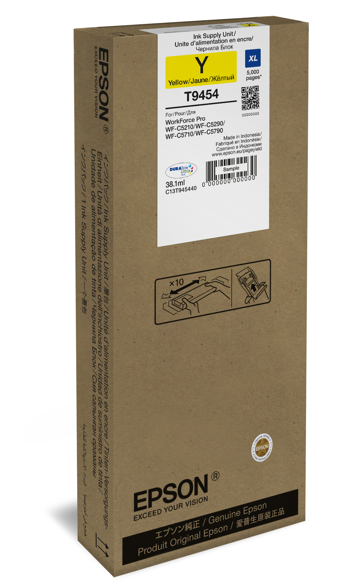 Epson Ink Bags Yellow 38.1ml XL WF-C5290DW / C5210DW / WF-C5790DWF 5000 pages