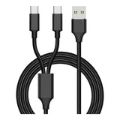Titan PS5 Type-C to Type-A Dual Charging Cable 2m Black TG-DCCB-2MPS5