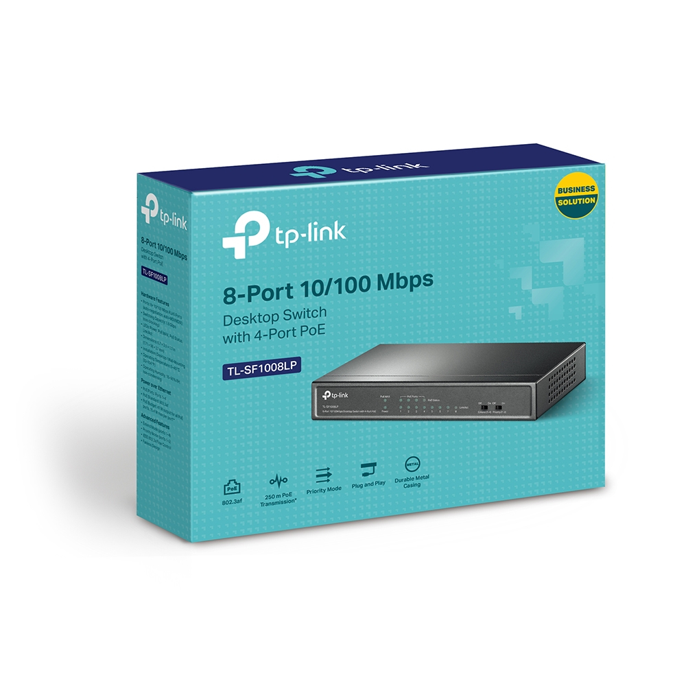 TP-Link TL-SF1008LP Network Switch Unmanaged Fast Ethernet (10/100) Power over (PoE) Black - Image 3