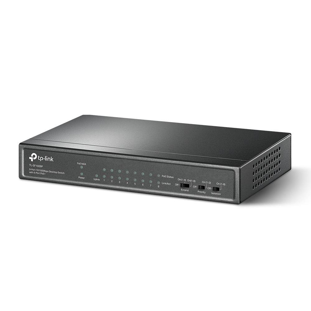 TP-Link TL-SF1009P 9-Port 10/100Mbps Desktop Switch with 8-Port PoE+ - Image 2