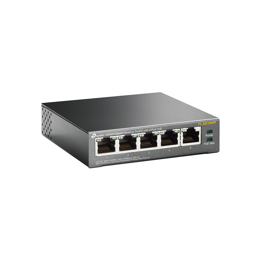 TP-Link TL-SG1005P 5-port GbE Unmanaged Desktop Switch with 4x PoE+ Ports - Image 2