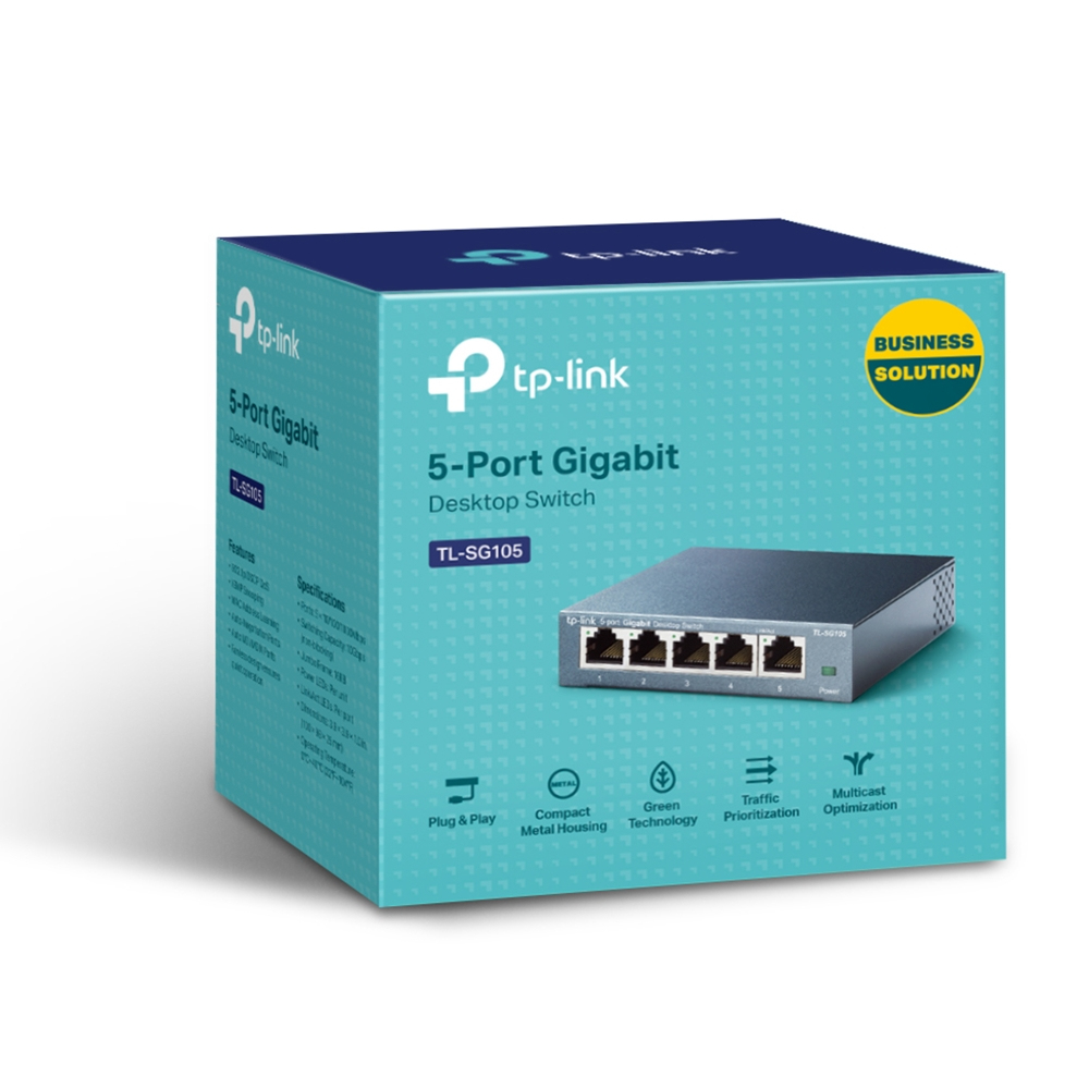 TP-Link TL-SG105 5-Port 10/100/1000 Mbits Desktop Switch Unmanaged Black - Image 3