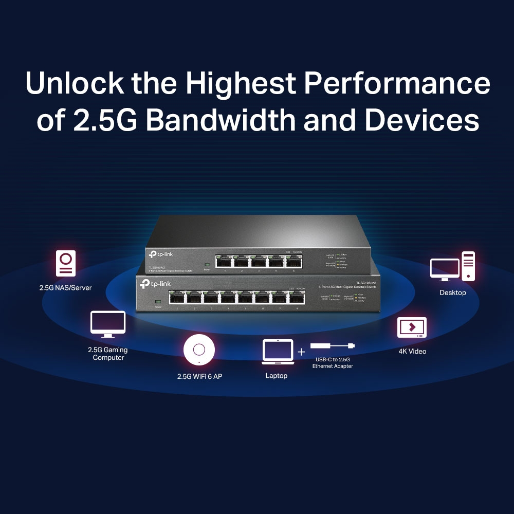 TP-Link TL-SG105-M2 5-Port 2.5-Gigabit Unmanaged Desktop Switch - Image 4