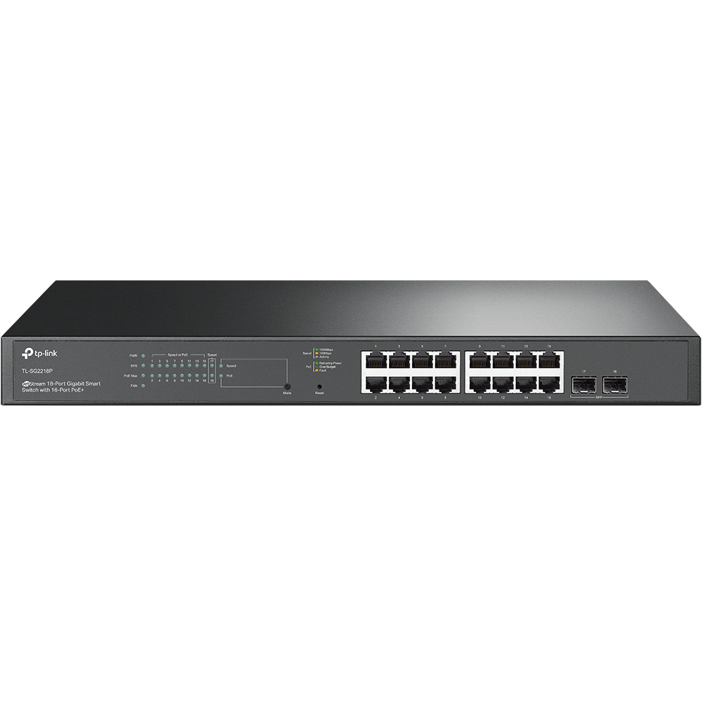 TP-Link TL-SG2218P JetStream 16-port GbE PoE+ Smart Managed Switch with 2-port SFP