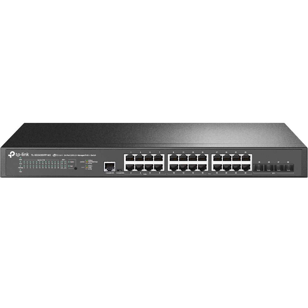 TP-Link JetStream TL-SG3428XPP-M2 24-port 2.5GbE PoE L2+ Managed Switch with 4x 10GE SFP+ Ports