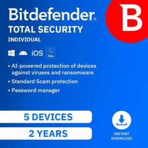 Bitdefender Total Security Individual 5 Device 2-Year Subscription Download