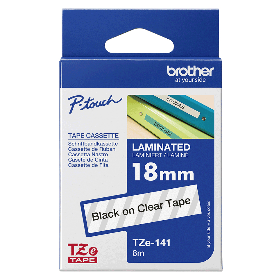 Brother 18MM Black on Clear Laminated tape - Image 3