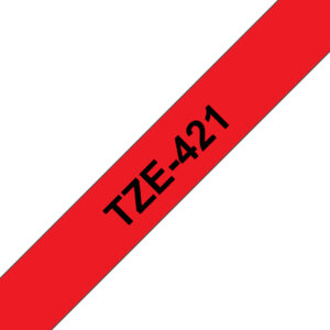 Brother 9MM Black on Red Laminated tape