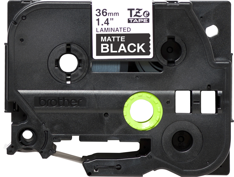 Brother 36MM White on Matt Black Laminated tape - Image 2