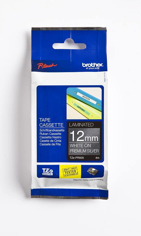Brother TZe-PR935 label-making tape White on silver