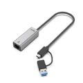 Unitek U1313C Hybrid Type-C to Gigabit Ethernet Adapter Grey