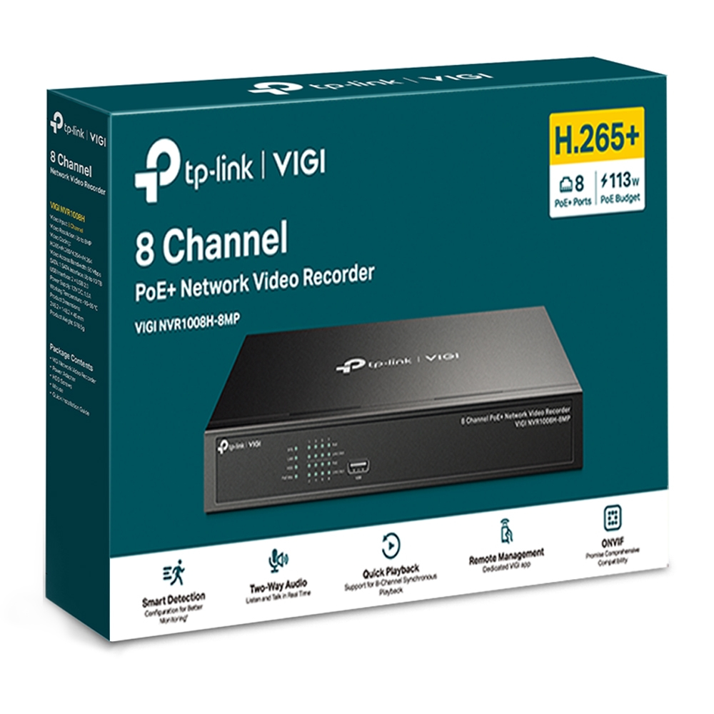 TP-Link Vigi NVR1008H-8MP 8-ch PoE+ Network Video Recorder - Image 4