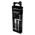Volkano Strike Series 1.2m MFI Lightning Charge and Data Cable Silver VK-20052-SL