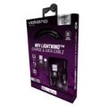 Volkano Weave Series Fabric Braided MFI Lightning Cable Black 1.2m VK-20109-BK