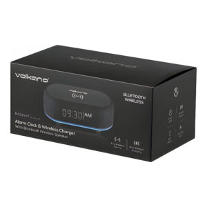 Volkano Radiant 2 Alarm Clock with Wireless Charging and Speaker Black VK-3135-BK(V2)