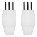 Volkano 1x Male and 1x Female Coax Plugs White VK-4406-BK