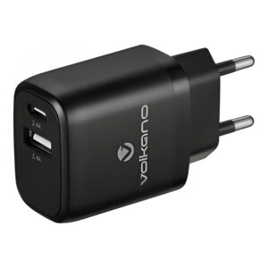 Volkano Volt-C Series 2A USB Wall Charger with USB to Type-C Cable VK-5002C-BK(V2)