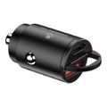 Volkano Obscurix Series 30W PD Dual USB-A and USB-C Ultra Small Car Charger VK-8007-BK