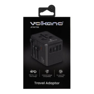 Volkano Jetsetter Series 70W PD Travel Adaptor Black VK-8027-70-BK