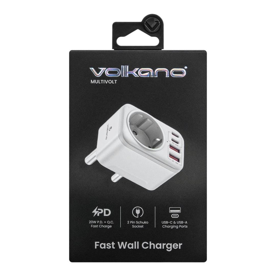 Volkano MultiVolt Series 20W SA Plug to Multi Travel Socket VK-8031-WT