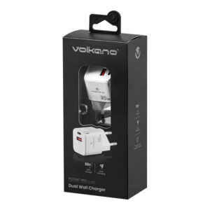 Volkano Potent Pro 30W Dual Wall Charger White VK-8064-WT