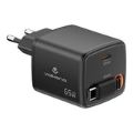Volkano Sleek Series 65W GaN USB-C Fast Wall Charger with 75cm Retractable Cable Black VK-8083-BK(V1)