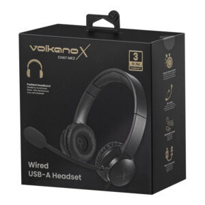 VolkanoX Chat Mk2 Series Wired USB Headset Graphite VKX-212-GT