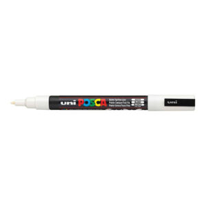 POSCA PC-3M Bullet Tip 0.9-1.3mm Water Based Paint Marker - White 6-pack WBM-PC3M-WHT