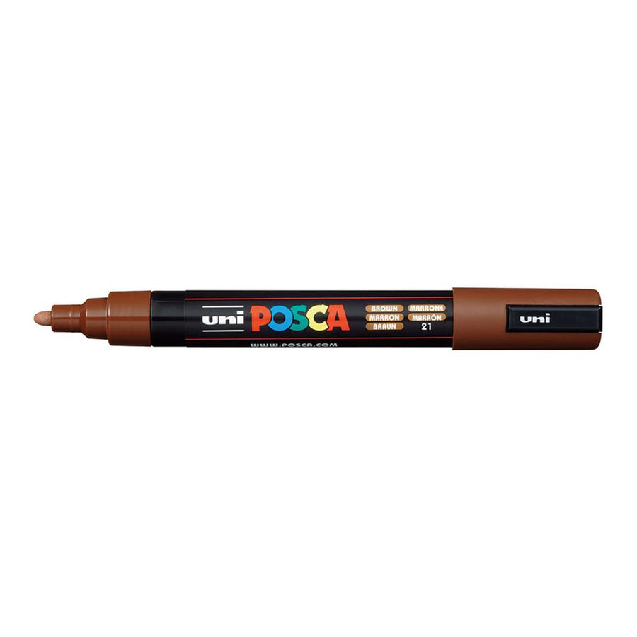 POSCA PC-5M Bullet Tip 1.8-2.5mm Medium Water Based Paint Marker - Brown 6-pack WBM-PC5M-BRN