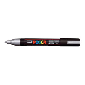 POSCA PC-5M Bullet Tip 1.8-2.5mm Medium Water Based Paint Marker - Silver 6-pack WBM-PC5M-SLV