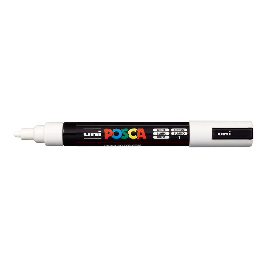 POSCA PC-5M Bullet Tip 1.8-2.5mm Medium Water Based Paint Marker - White 6-pack WBM-PC5M-WHT