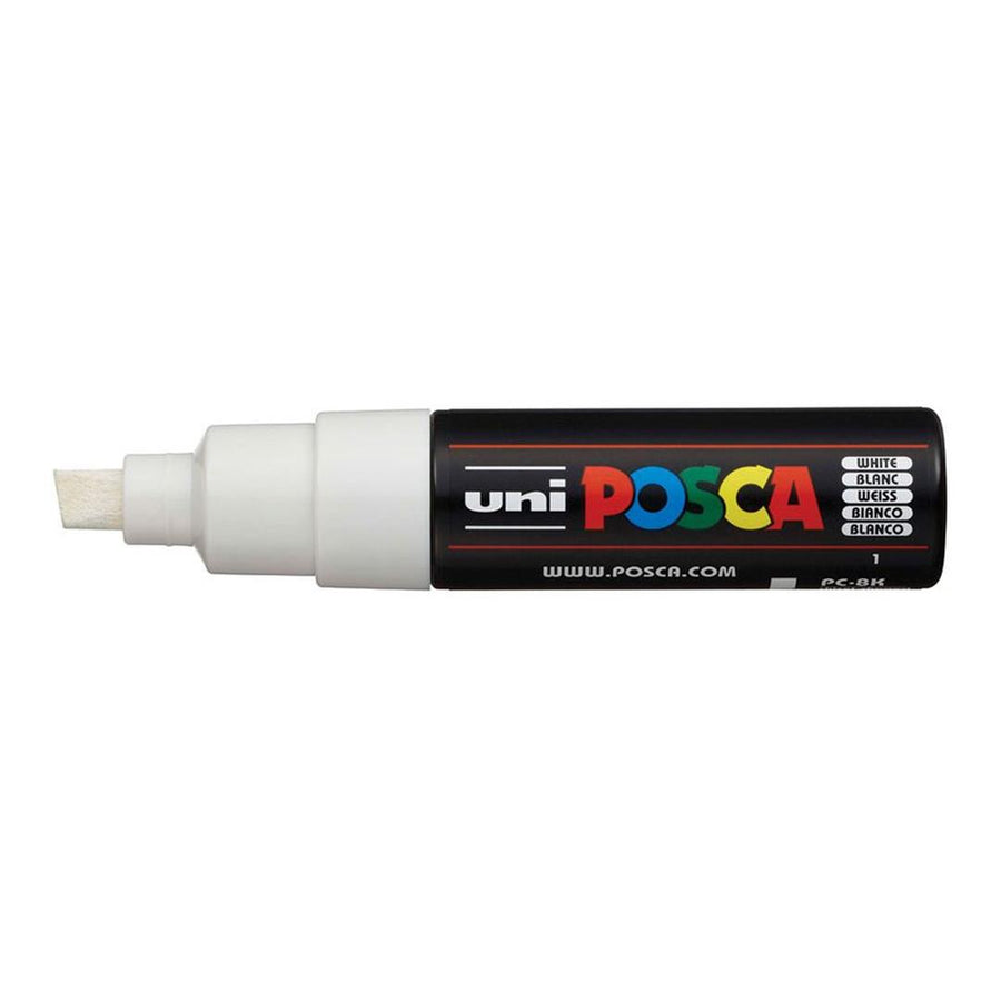 POSCA PC-8K Broad Chisel Tip 8.0mm Water Based Paint Marker - White 6-pack WBM-PC8K-WHT