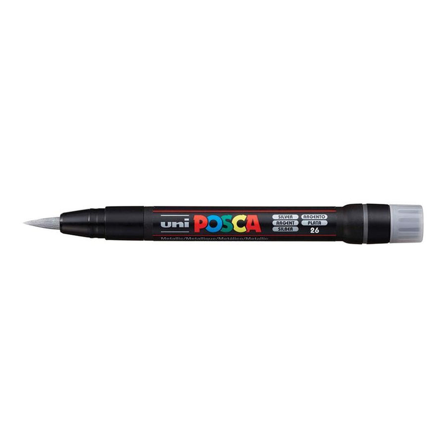 POSCA PCF-350 Brush Tip Water Based Marker - Silver 5-pack WBM-PCF350-SLV
