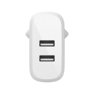 Belkin BoostCharge 24W Dual USB-A PD 3.0 PPS Wall Charger with USB-C Cable – White WCE001VF1MWH