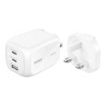 Belkin 3-Port 100W GaN Wall Charger Travel Adapter Kit White WCH016HQWH